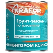 Грунт- эмаль ПО ржавчине красно-коричневая 5,5 КГ (4) "KRAFOR"