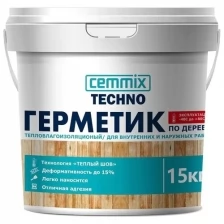 Герметик акриловый для дерева Cemmix Теплый шов, 15 кг, белый